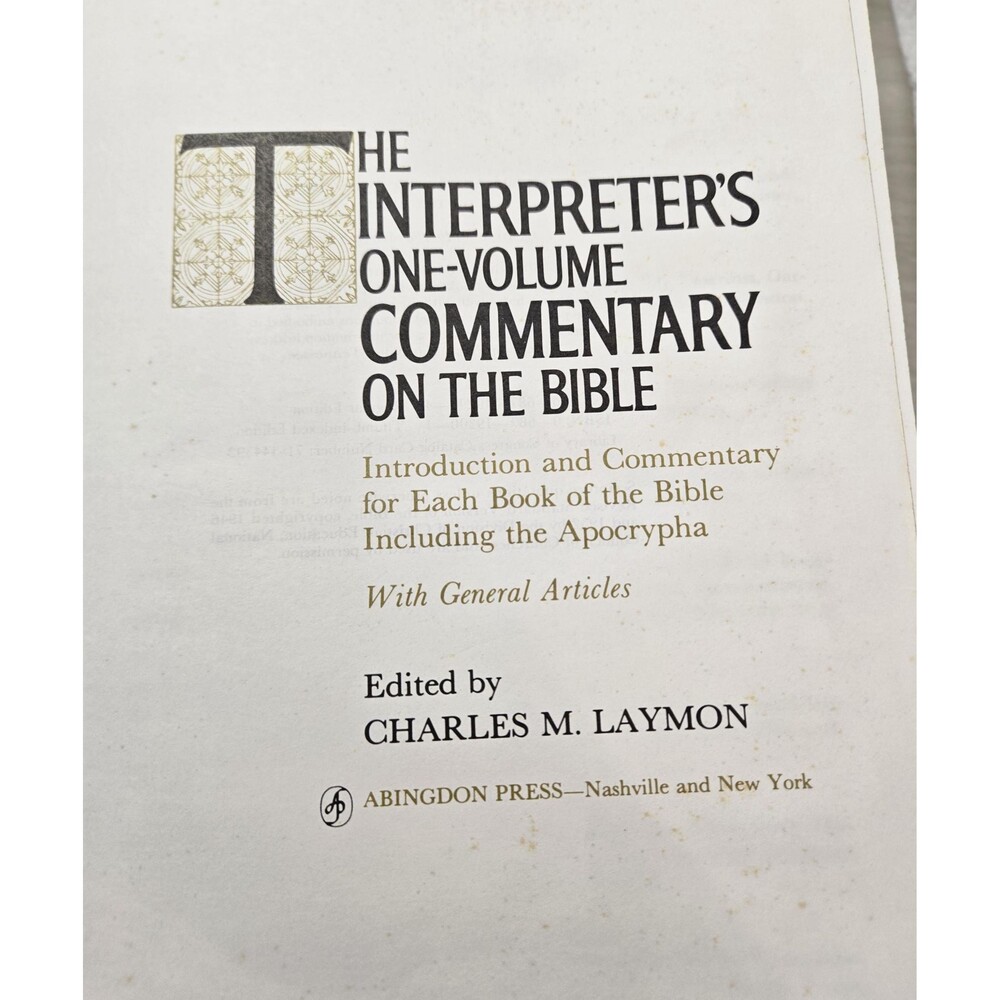 The Interpreters One-Volume Commentary on the Bible, Hardcover, 1971, 1371 pages